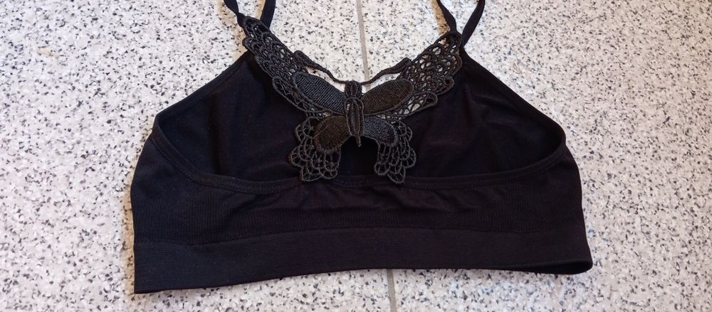 Soutien preto S/M com borboleta