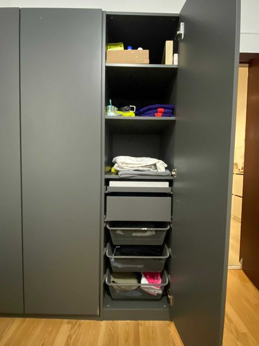 Conjunto de roupeiro (3 peças) PAX/FORSAND CINZENTO ESCURO