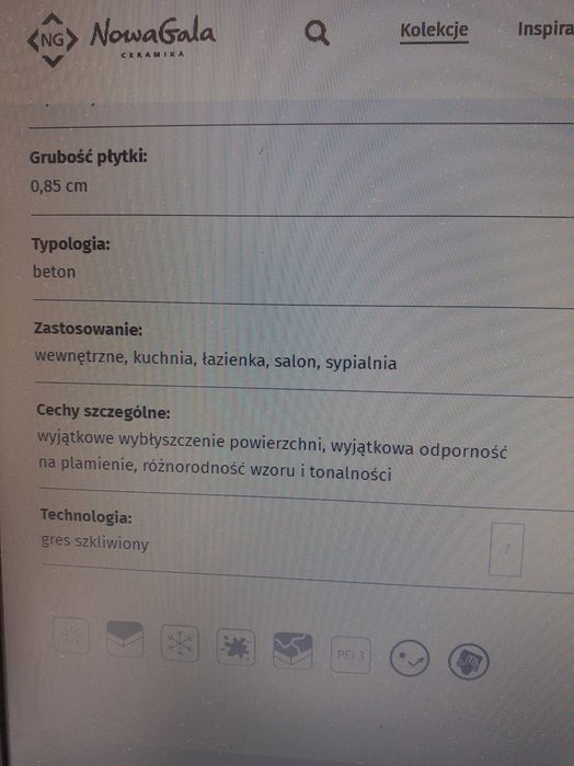 Gres szary gat. I polerowany 4,32 m2 Nowa Gala 83 zl/m2