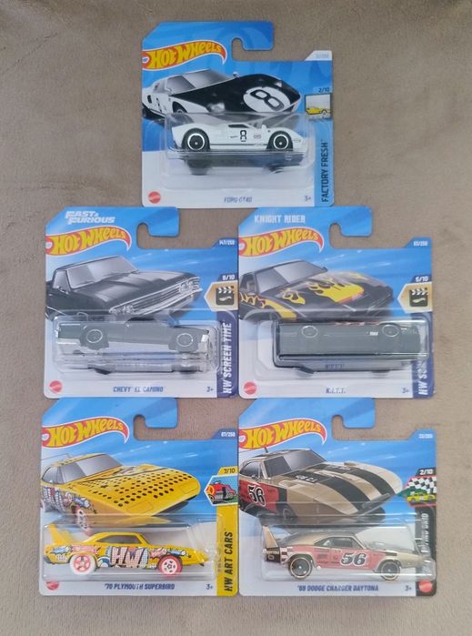 5×Hot Wheels Ford  Chevy KITT Plymouth Dodge