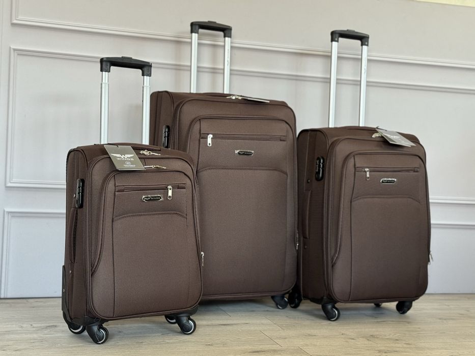 Чемодан валіза чемоданы Wings 2501 4 колеса текстиль