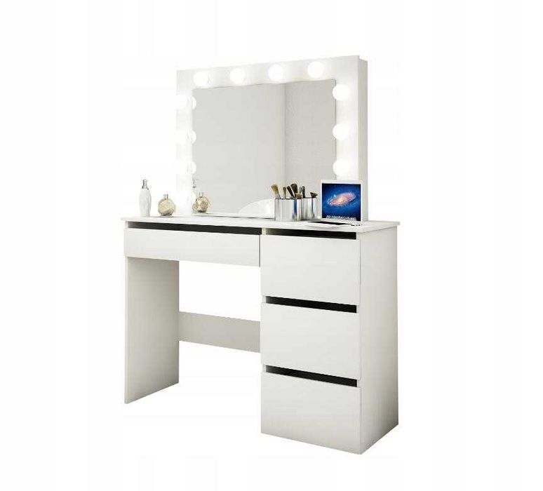 Toaletka kosmetyczna biała z lustrem