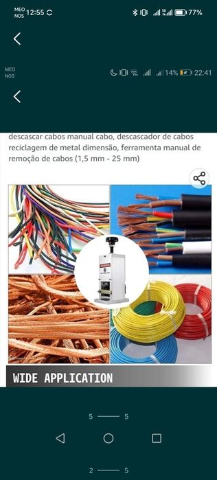 Máquina descarnar fio