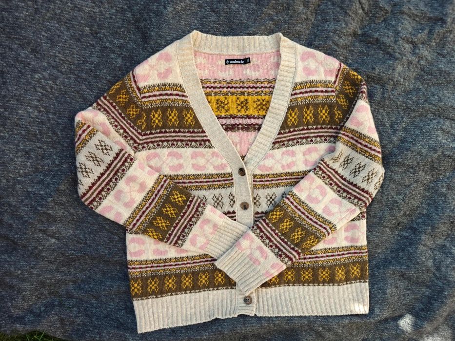 Kardigan soulmate rozmiar Xl scandi skandynawski styl  wełna wool
