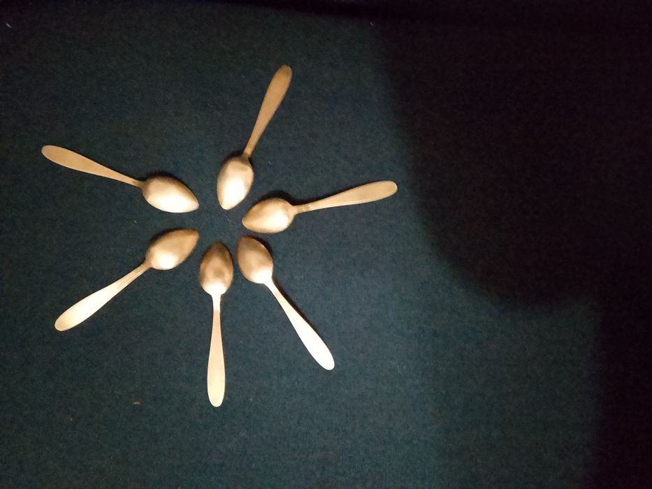 Dwa kpl łyżeczek 1956r złocone sygnowane