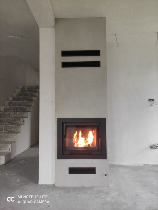 Kominek eko z szybą prostą kominki