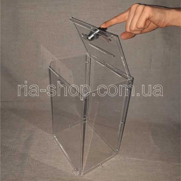 Коробка для сбора денег, бокс пластиковый, прозрачная коробка на замке