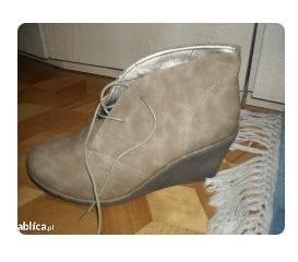 Botki 40 41 czarne beż 2 pary nowe