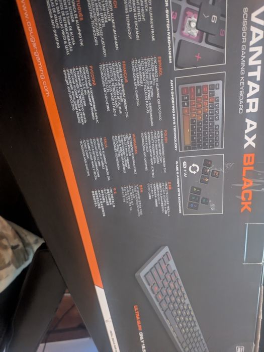 Teclado Gaming Cougar Vantar AX | Alumínio Escovado | RGB | Perfil Bai