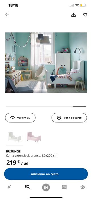 Cama criança extensivel com colchao BUSUNGE