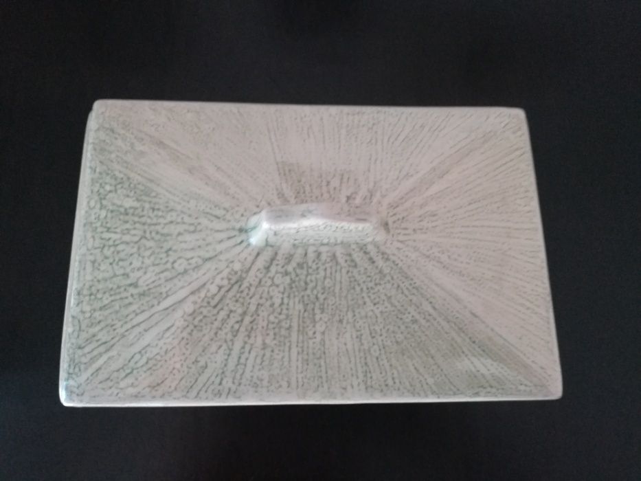 Caixa biscoiteira, boleira art deco, faiança Lusitânia