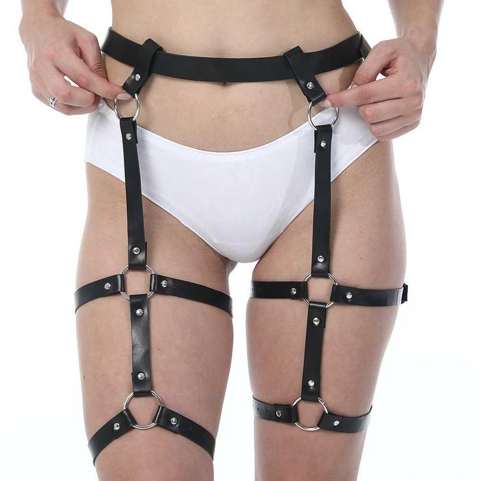 Сексуальные гартеры, эротическое белье кожа портупея, еротична білизна