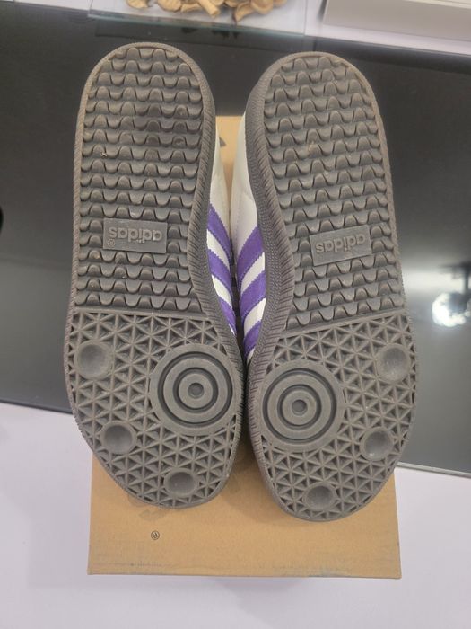 Sapatilhas Adidas Samba OG: Off White Core Purple Green Brown