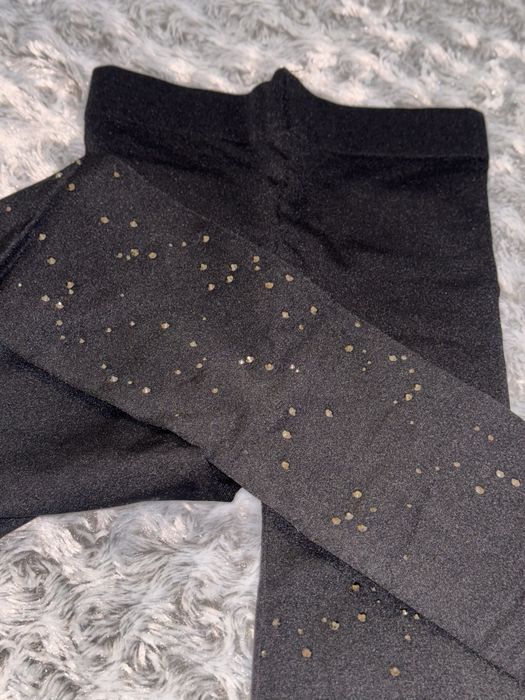 Kryjące czarne rajstopy z kryształkami Calzedonia 3/4 M/L