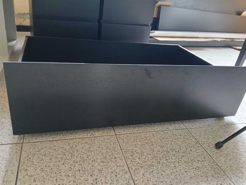 Cama de casal malm preta