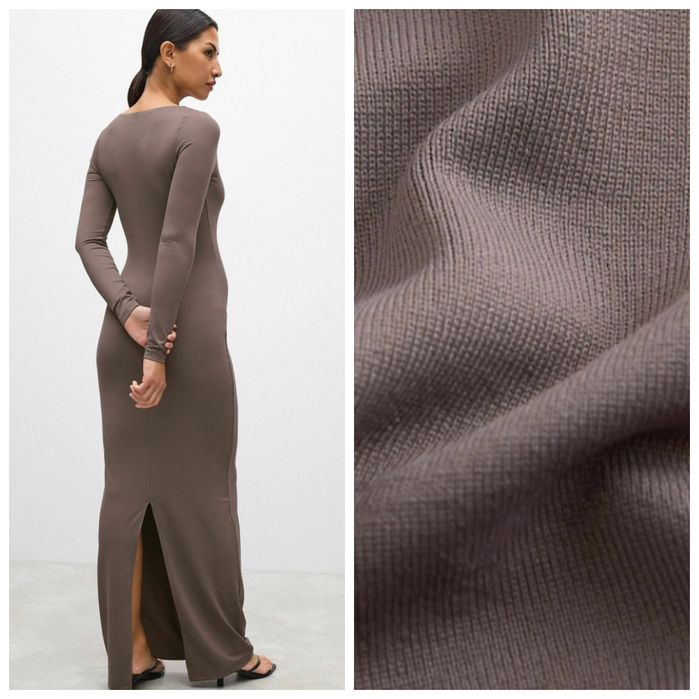 NEXT 44-46R niesamowita NOWA dopasowana sukienka maxi taupe kaka