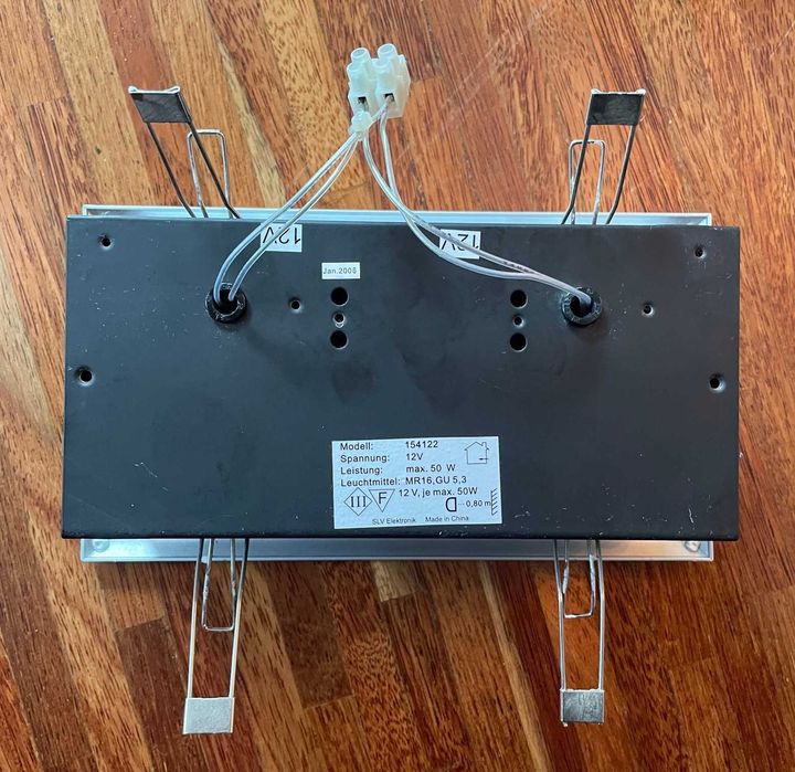 Lampa wpustowa SLV downlight aluminium + czerń 12V