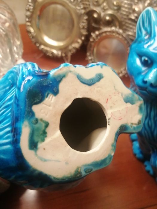 Par gatos porcelana chinesa