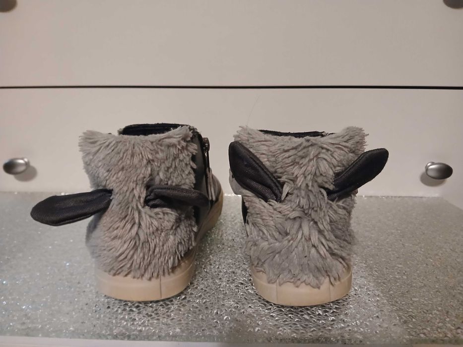 Reserved - Buty za kostkę z uszami królika - Czarny - damska 36