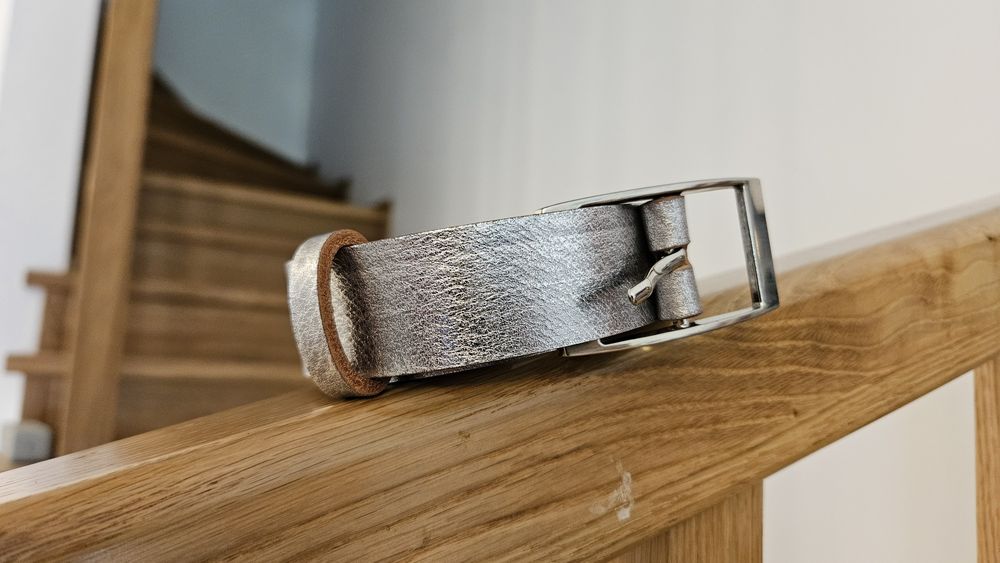 Borubar Skóroszyj - srebrny pasek skórzany