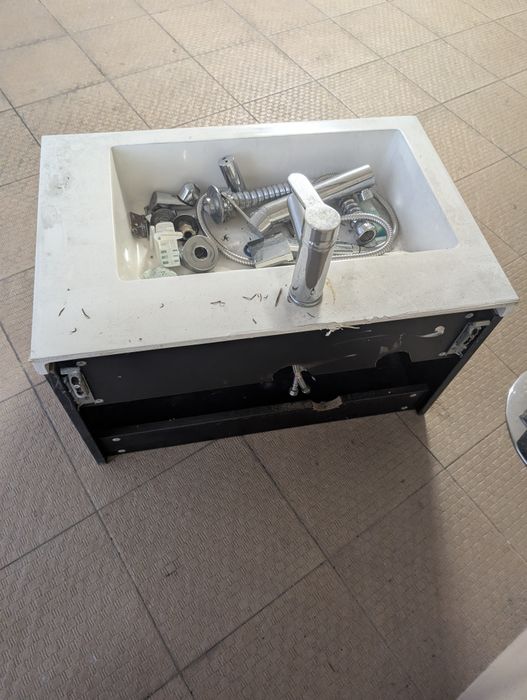 Móvel de casa de banho 75 cm com lavatório e torneira