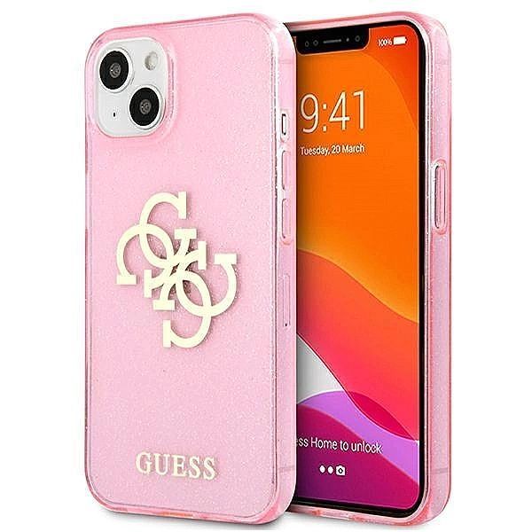 Etui Guess Glitter 4g Big Logo na iPhone 13 mini - różowe