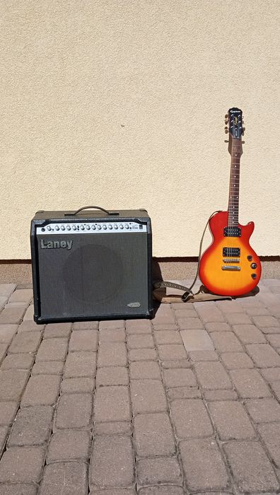 Gitara elektryczna epiphone Les Paul plus wzmacniacz LaneyTF 200