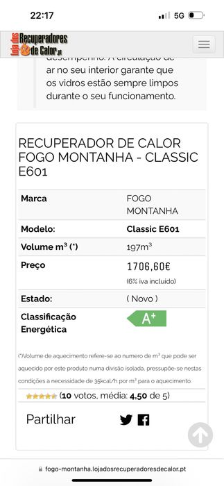 Recuperados de calor ventilado - Fogo Montanha