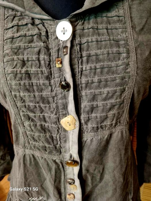 Bottega M żakiet marynarka bluzeczka design boho retro Hafty guziki