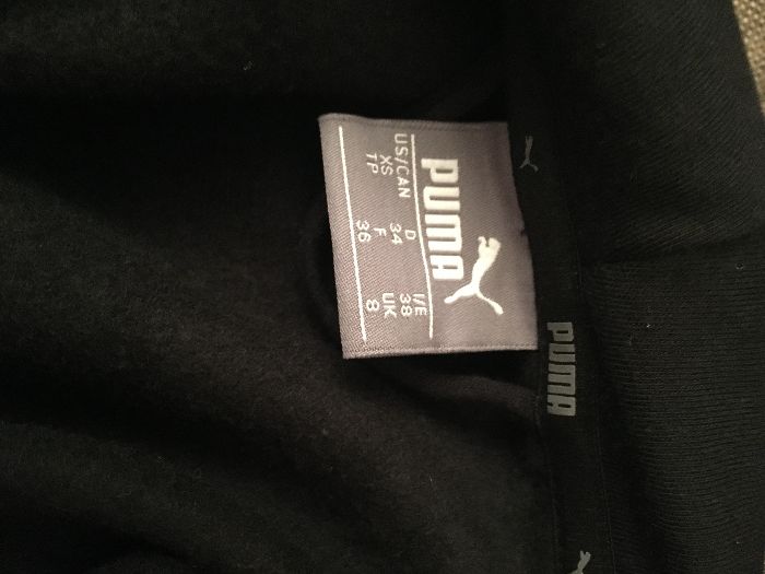 Casaco da marca Puma com capuz usado uma vez