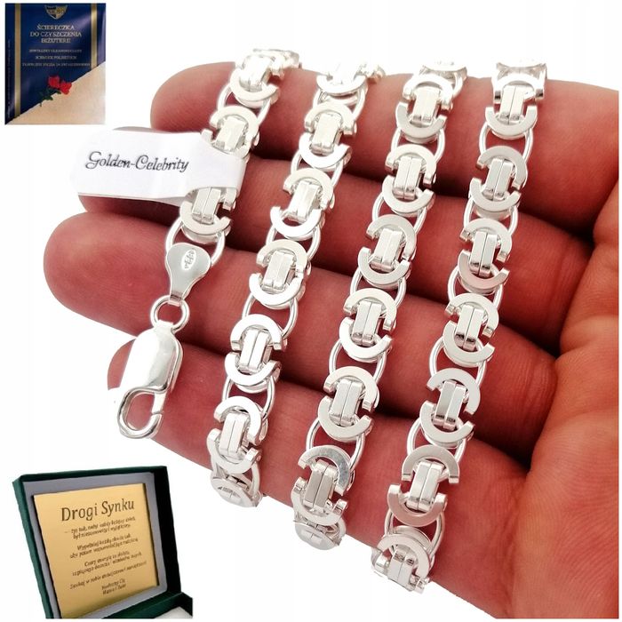 Łańcusze Splot Królewski Męski Gruby / Szeroki / Solidny Próba 925 + G
