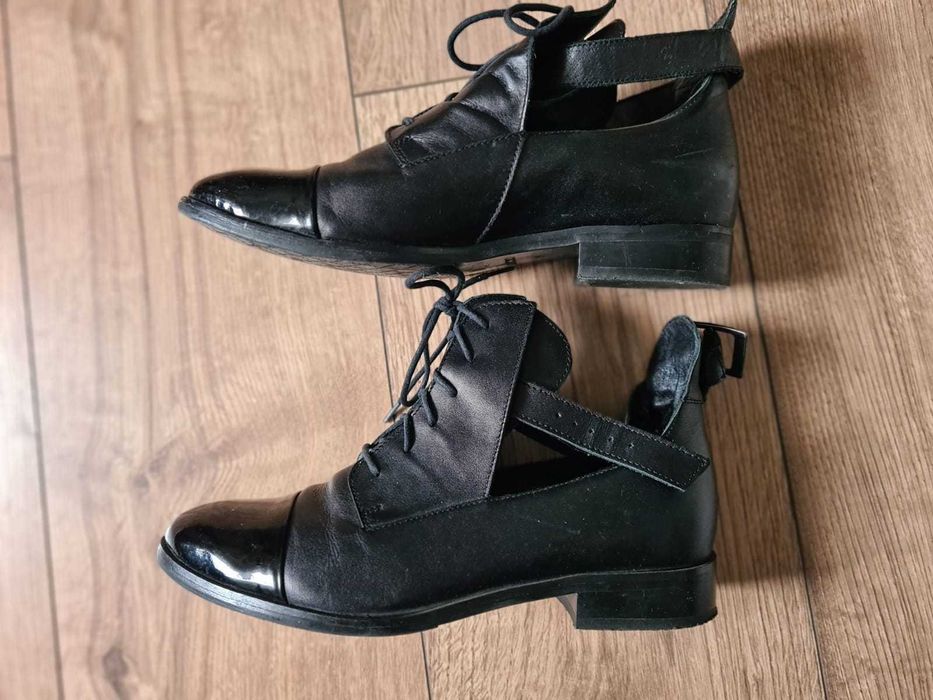 Buty damskie czarne skórzane na lato  Lasocki roz.37