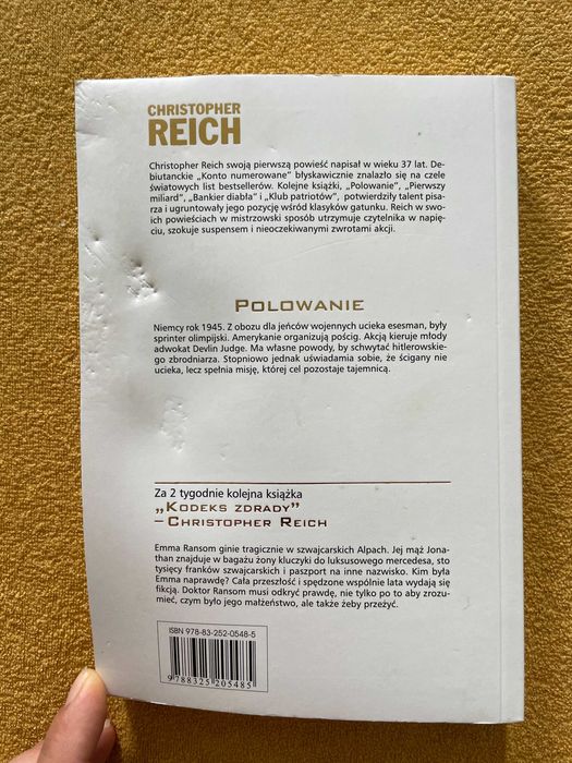 Oddan za darmo. Książka "Polowanie" Christopher Reich