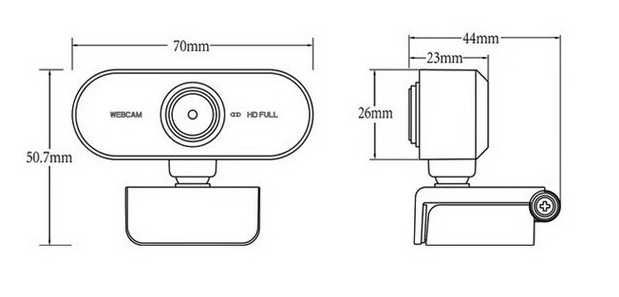 Webcam HD 1080P USB com Microfone Integrado e Rotação Manual 360° NOVO