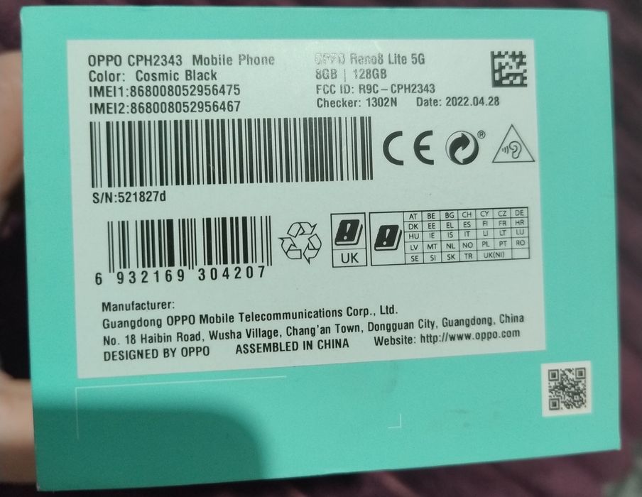 Oppo reno 8 lite