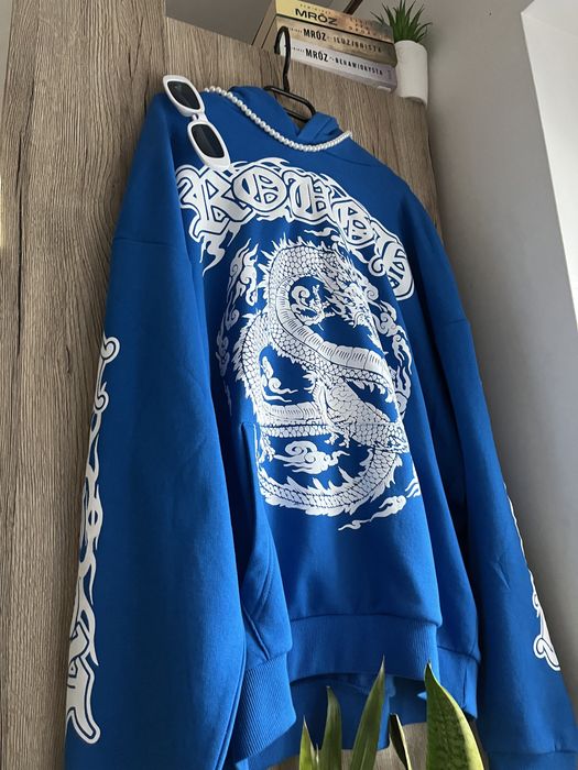 Bluza Niebieska Ze Smokiem y2k