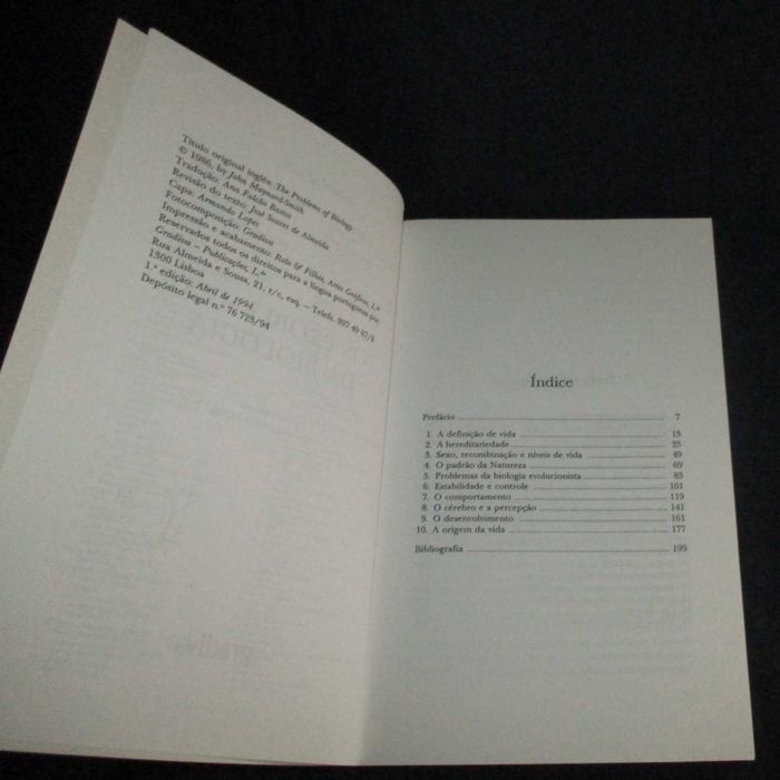 Livro Os Problemas da Biologia John Maynard-Smith Ciência Aberta