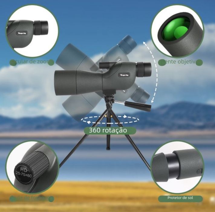 Telescópio Impremeável 25-75x60 mm