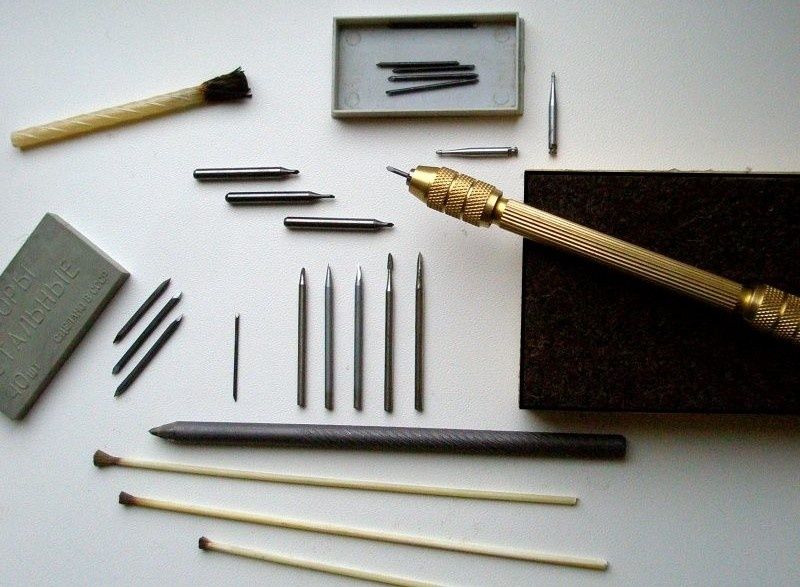 Большой набор шаберов для механической чистки археологии