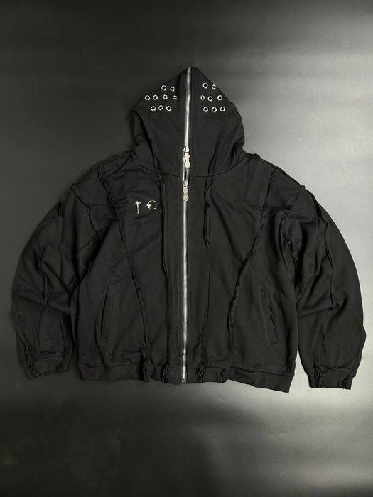 Thug club black zip up hoodie зіпка чорна таг клаб arhived distress opium