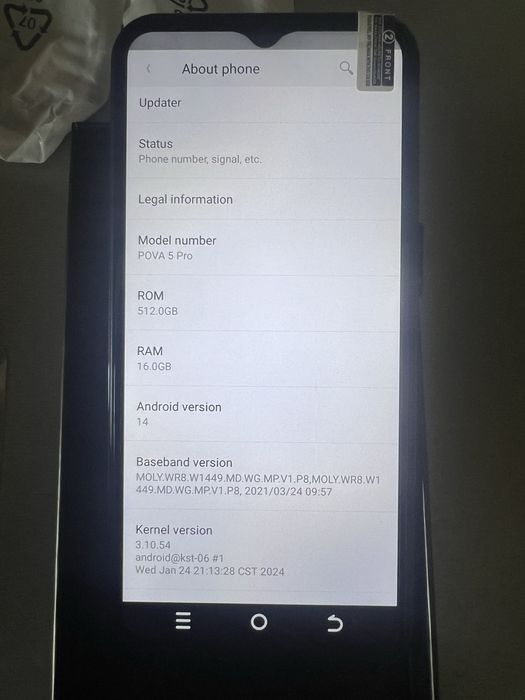 Smartphone Pova 5 pro android