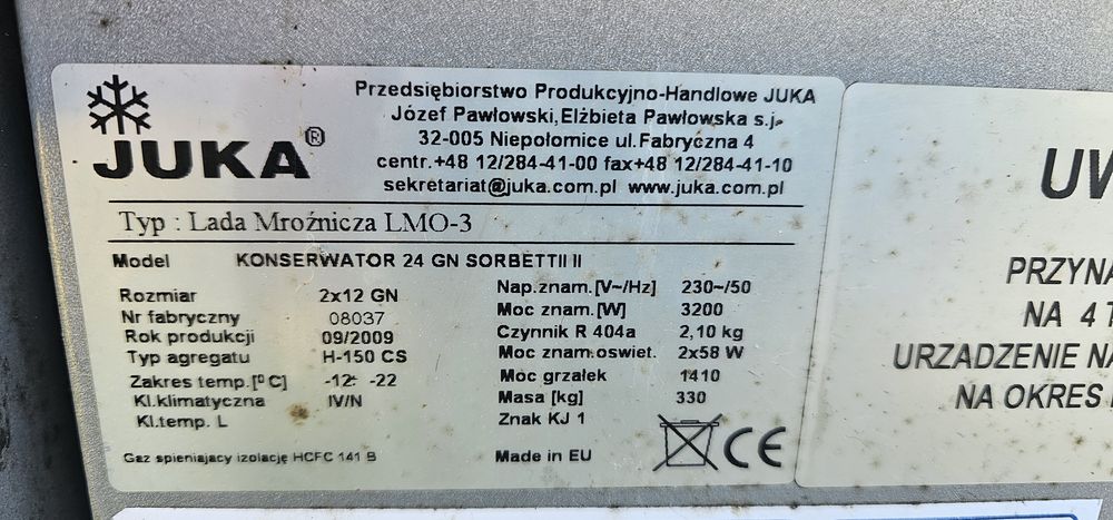 Sprzedam witrynę do lodów na 24 kuwety