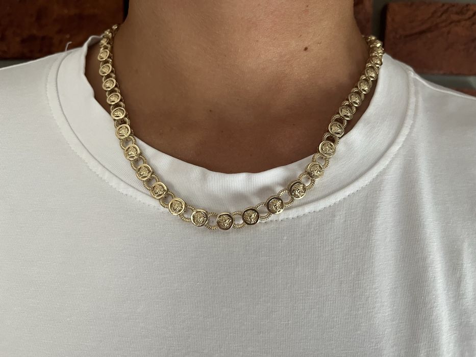złoty łańcuszek naszyjnik versace piękny złoto 14k 585