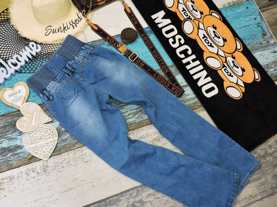 Fashion Spodnie jeans dzowny push up wysoki stAn M