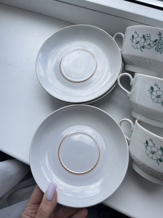Набор чашек и блюдца, посуда ссср, чашки ссср, блюдца ссср