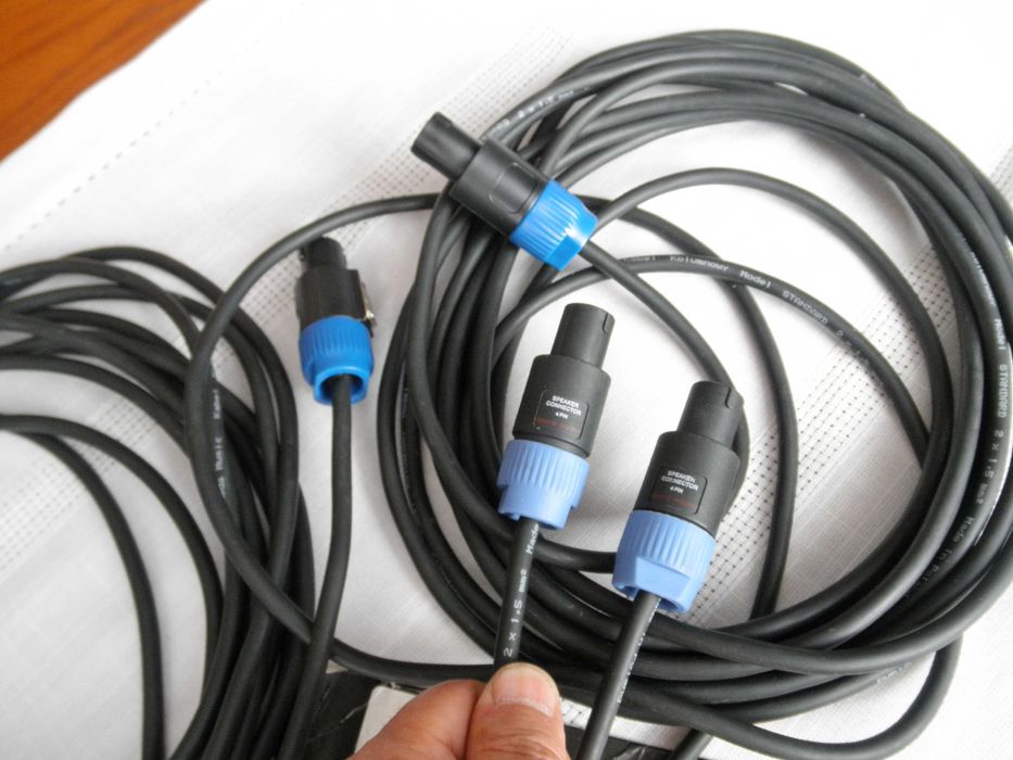 Przewody do kolumn, kable głośnikowe REDS 2x 1,5mm. SPEAKON 2 x 7,5m.