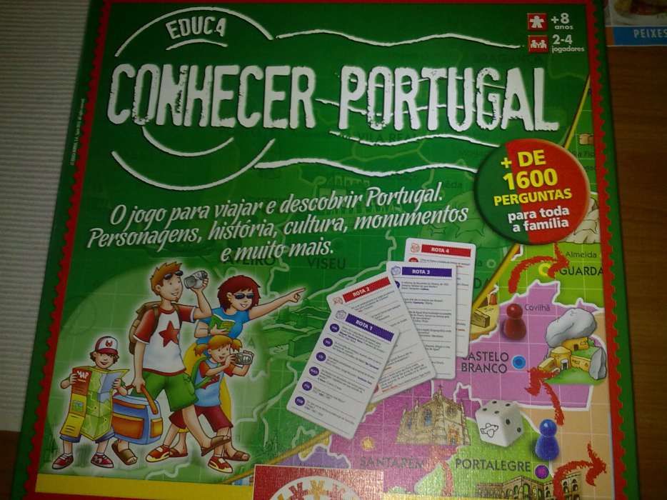 Jogo didático "Conhecer Portugal" para toda a familia.