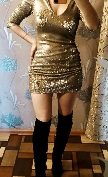 Платье в пайетки сукня пайєтки Boohoo розмір М