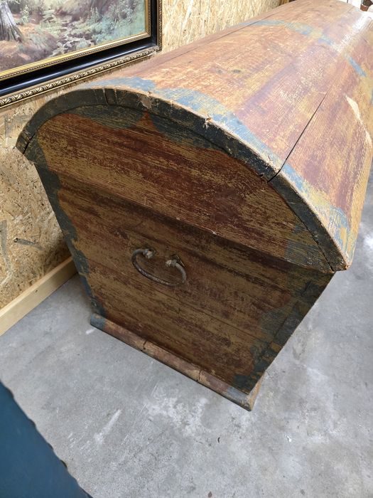 Stara duża skrzynia posagowa kufer 142x65