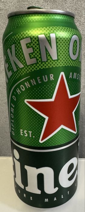 oryginalna kolekcjonerska zielona puszka aluminiowa 0,5L po piwie z oryginalną zieloną zawleczką Heineken z 2020 roku